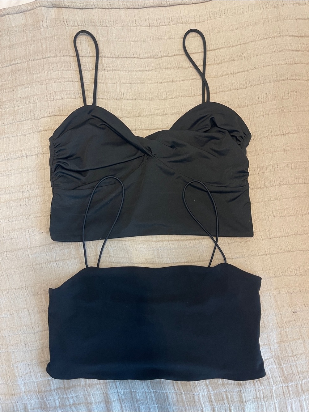 NBD and Lovers + Friends Small Black Spaghetti Strap Crop Tops - Womens